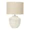 Hello Honey® 19.5" Distressed Cream Cement Table Lamp with Linen Shade